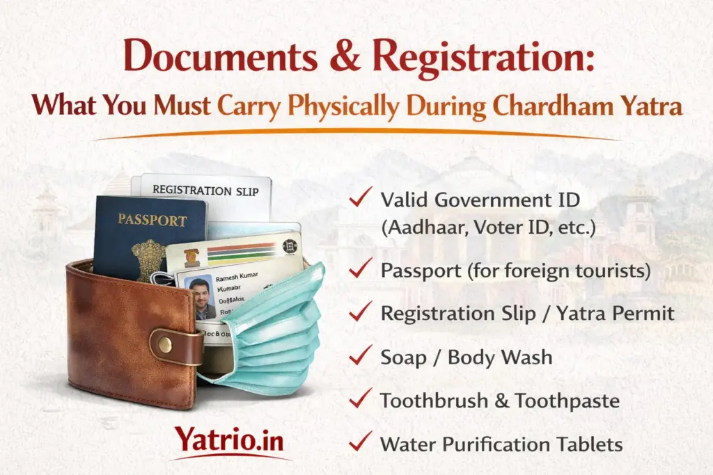 Documents & Registration What You Must Carry Physically During Chardham Yatra 2026