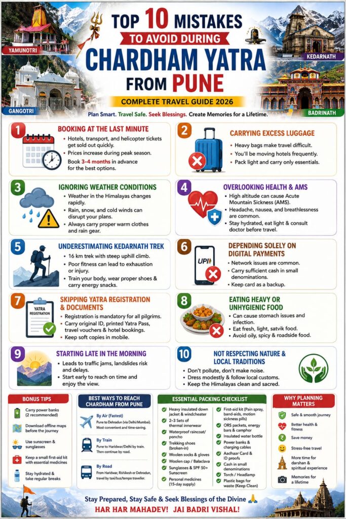 Top 10 Mistakes to Avoid During Chardham Yatra from Pune – Top 10 Mistakes to Avoid During Chardham Yatra from Pune (Complete Travel Guide 2026)